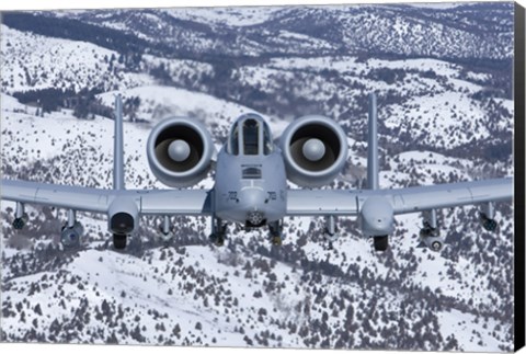 Framed A-10C Thunderbolt over Idaho with Snow Print