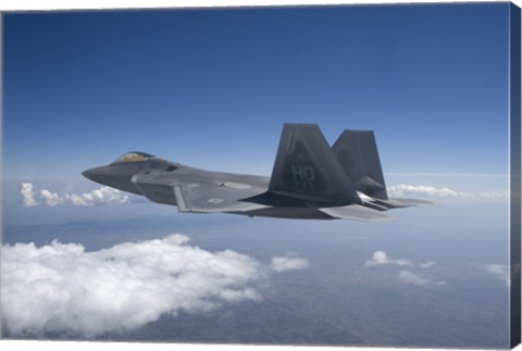 Framed F-22 Raptor Flies Around Southern New Mexico Print