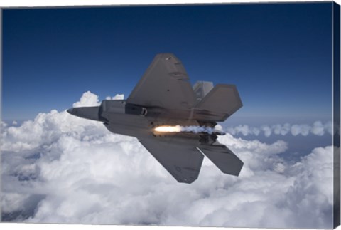 Framed F-22 Raptor Releases a Flare Print