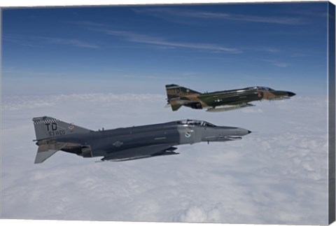 Framed Two QF-4E&#39;s Fly over the Gulf of Mexico Print