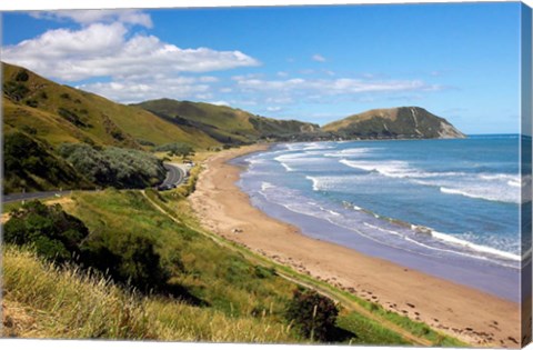 Framed Makorori Beach near Gisborne, Eastland, New Zealand Print