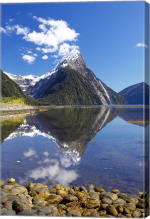 Framed Mitre Peak, Milford Sound, Fjordland National Park, South Island, New Zealand Print