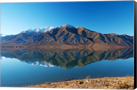 Framed Lake Benmore in Winter, Waitaki Valley, South Island, New Zealand Print