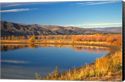 Framed Boat Harbour, Lake Dunstan, Central Otago, New Zealand Print