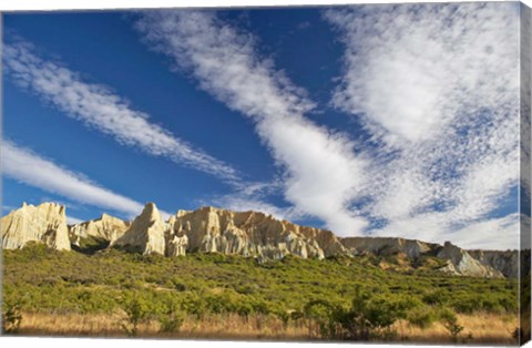 Framed Clay Cliffs, near Omarama, North Otago, South Island, New Zealand Print