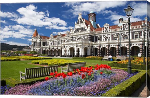 Framed Historic Railway Station, Dunedin, South Island, New Zealand Print