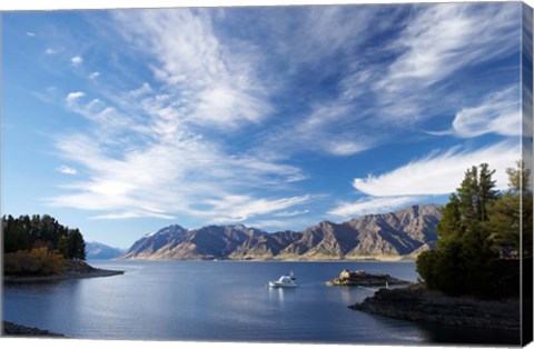 Framed Lake Hawea, Otago, South Island, New Zealand Print