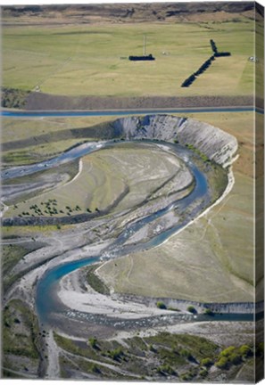 Framed Ohau River and Ohau Canal, Mackenzie Country, South Island, New Zealand Print