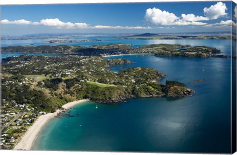 Framed Palm Beach, Waiheke Island, North Island, New Zealand Print