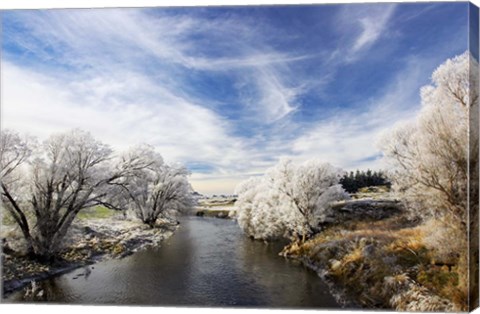 Framed Taieri River, Sutton, Otago, South Island, New Zealand Print