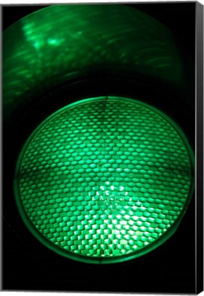 Framed Green Traffic Light, New Zealand Print