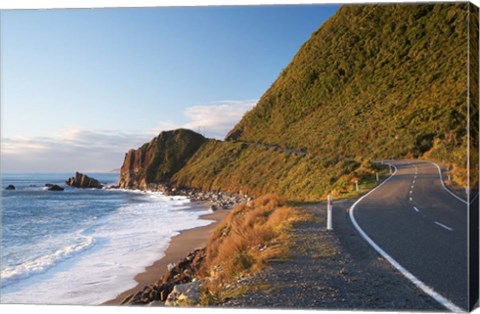 Framed Road at Seventeen Mile Bluff, South Island, New Zealand Print