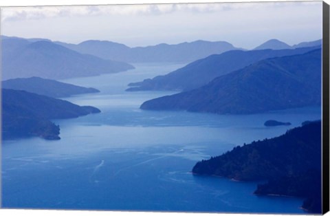 Framed Queen Charlotte Sound, South Island, New Zealand Print