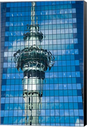 Framed Skytower, Modern Building, Auckland, New Zealand Print