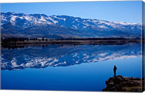 Framed Lake Dunstan and Pisa Range, Central Otago Print