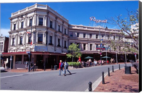 Framed Cafe and Regent Theatre, Octagon, Dunedin, New Zealand Print