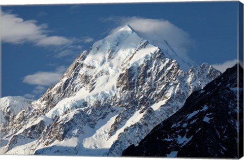 Framed Aoraki Mount Cook, Mackenzie Country, South Canterbury, South Island, New Zealand Print