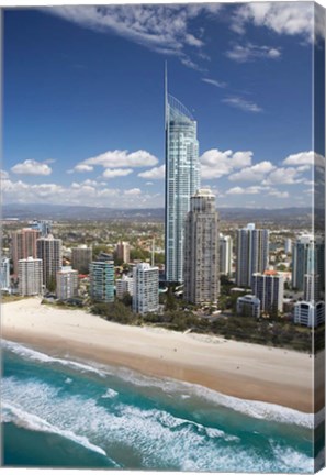 Framed Australia, Queensland, Gold Coast, City skyline Print