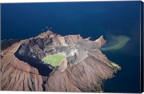 Framed New Zealand, North Island, Crater Lake, Volcano Print