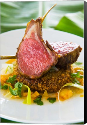 Framed Spiced Lamb Rack cuisine, Antigua, Caribbean Print