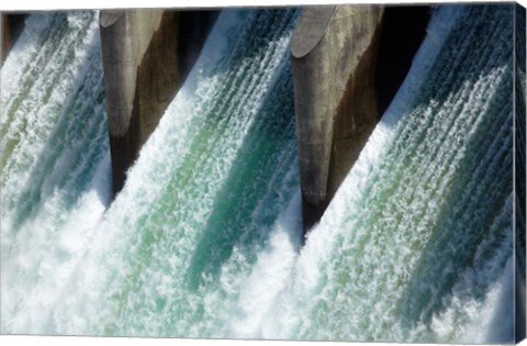 Framed Water from Clyde Dam, Otago, South Island, New Zealand Print