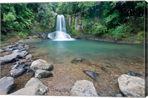 Framed New Zealand, North Island, Coromandel Peninsula, Waiau Falls Print