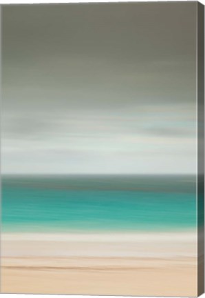 Framed Bahamas, Eleuthera, Pink Sand Beach on a cloudy day Print