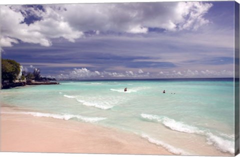 Framed View of Dover Beach, Barbados, Caribbean Print