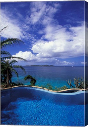 Framed BVI, Virgin Gorda, Little Dix Bay, Resort, poolside Print