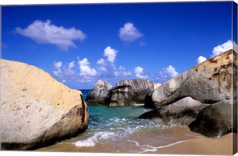 Framed Boulders, Beach, Virgin Gorda, British Virgin Islands Print