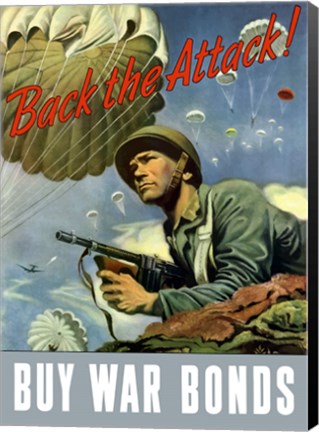 Framed Back the Attack!  Buy War Bonds Print