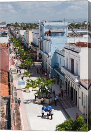 Framed Cuba, Cienfuegos, Avenida 54, pedestrian street Print