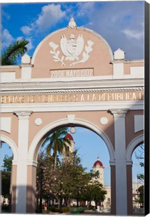 Framed Cuba, Parque Jose Marti, Close up of Arco de Triunfo Print