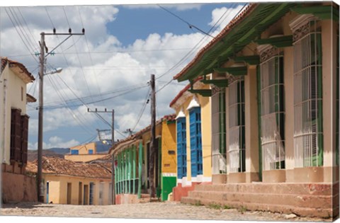 Framed Cuba, Sancti Spiritus, Trinidad, street view Print