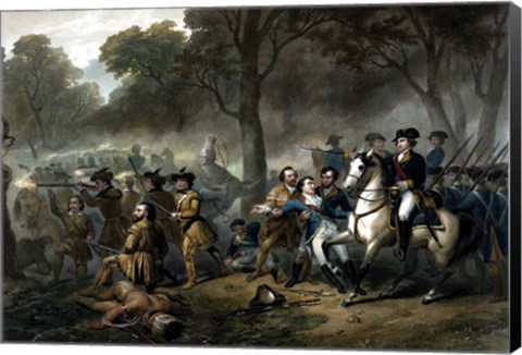 Framed Battle of the Monongahela Print