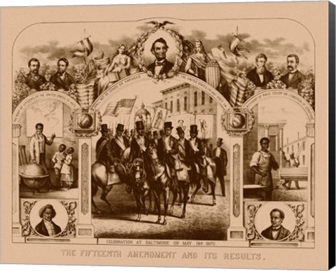 Framed Fifteenth Amendment and Its Results Print