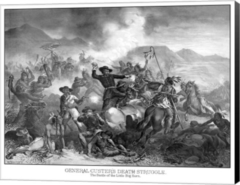 Framed Battle of Little Bighorn Print