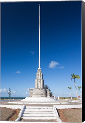 Framed Cuba, Cardenas, Flagpole Monument Print