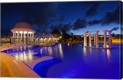 Framed Cuba, Varadero, Hotel Iberostar Varadero (night) Print