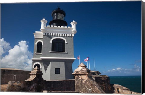 Framed Puerto Rico, San Juan, El Morro Fortress, lighthouse Print