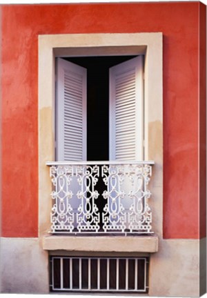 Framed White Shutters, Old San Juan, Puerto Rico Print