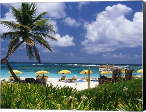 Framed Dawn Beach on St Martin, Caribbean Print