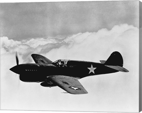 Framed World War II  P-40 Fighter Plane Print