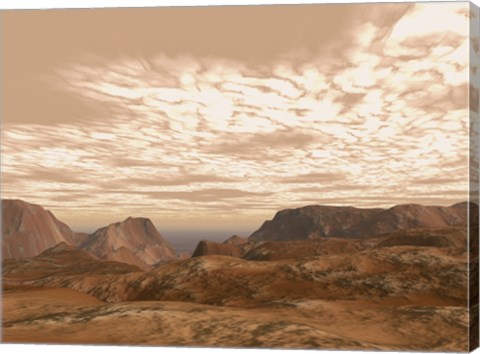 Framed Artist&#39;s Concept from Atop Olympus Mons on the Planet Mars Print