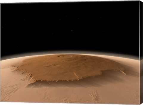 Framed Artist&#39;s Concept of the Northwest Side of the Olympus Mons volcano on Mars Print