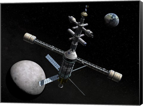 Framed Artist&#39;s Concept of a Lunar Cycler Print