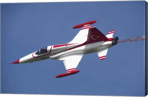 Framed F-5 jet of the Turkish Stars Aerobatic Demonstration Team Print