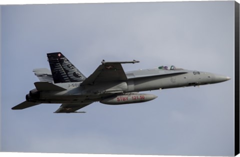 Framed Swiss Air Force F-18C Hornet used for Air Policing Print