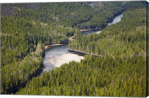 Framed Clearwater River and Valley, Wells Gray, British Columbia Print