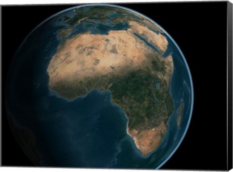 Framed Full Earth from Space Above the African Continent Print